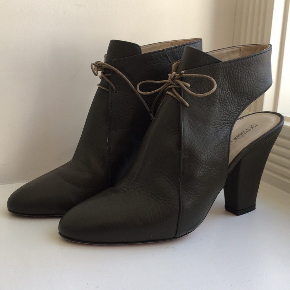 Christian Wijnants Olive Leather Bootie